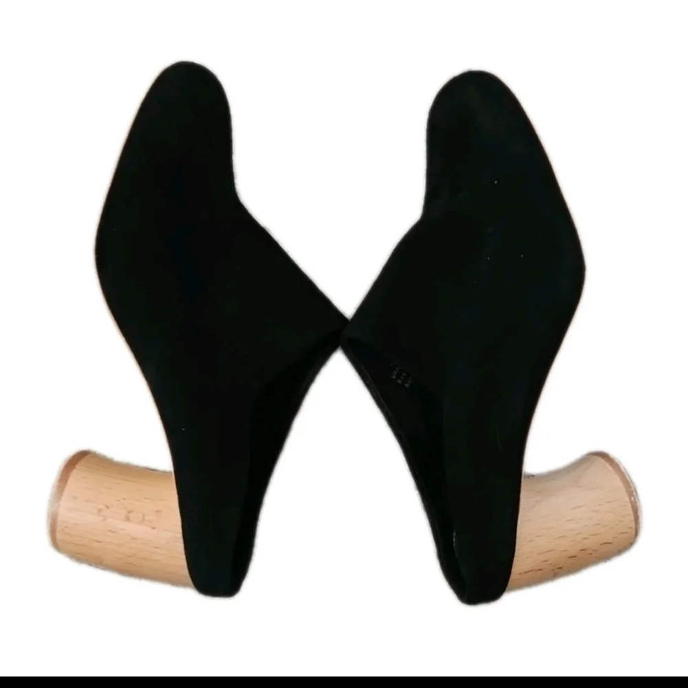 Jeffrey Campbell Womens Suede Black Yucca Slip On Wood Block Mule 7.5 - Picture 7 of 10